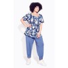Avenue Women's Plus Size Mae Ruffle Print Top - 3 of 4