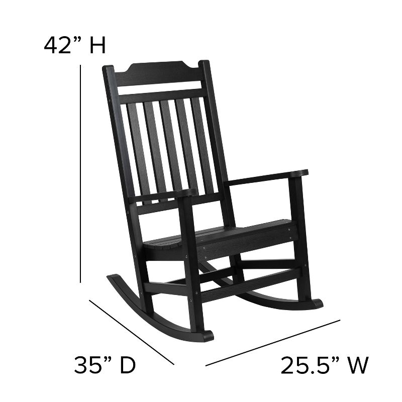 Flash Furniture Winston All-Weather Poly Resin Wood Rocking Chair, 5 of 12