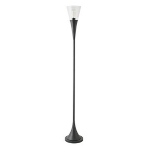 Glass Floor Lamp in Black - Henn&Hart - 1 of 4