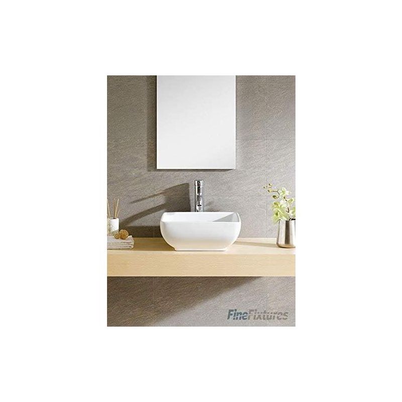 Fine Fixtures Stylized Vessel Bathroom Sink Vitreous China - Square, 5 of 9