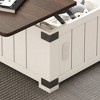 Farmhouse Lift Top Coffee Table with Storage, Square Center Table with Charging Station & USB Ports, Large Hidden Storage for Living Room - 4 of 4