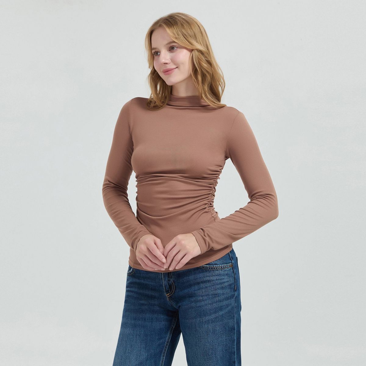 Women's Long Sleeve Mock Turtleneck Top - A New Day™ - thumbnail 9