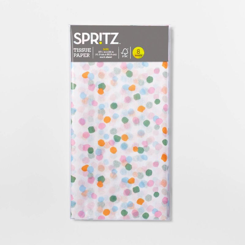 8ct Tissues Dots on White - Spritz&#8482;, 3 of 4