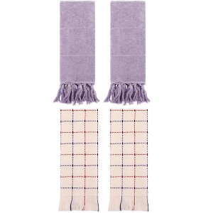 REGALWOVEN 4 Packs Cotton Absorbent Soft Decorative Turkish Bath Towel for Bathroom - 1 of 4
