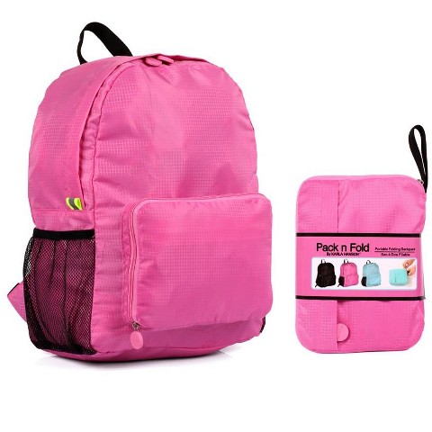 Karla Hanson Pack n Fold Foldable Travel Backpack - Pink