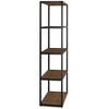 72" Brinkley Bookcase Rustic Natural Aged Brown - WyndenHall: Industrial Design, Metal Frame, 4 Open Shelves - 4 of 4