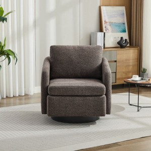 Swivel Accent Chair, Modern Lounge Sofa Barrel Chair With Thick Soft Cushions, 360 Degree Swivel Glide Chair For Bedroom Living Room Waiting Room - 1 of 4