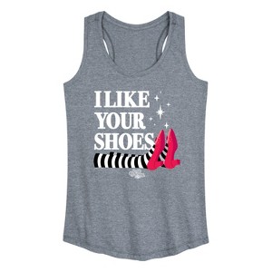 Women's - Wizard of Oz - I Like Your Shoes Ruby Slippers Graphic Racerback Tank - 1 of 4