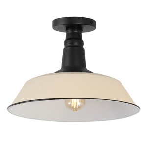 JONATHAN Y Camila Classic Industrial Indoor/Outdoor Iron LED Semi Flush Mount - 1 of 4