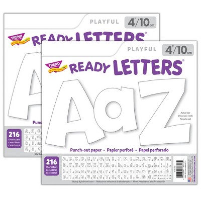 TREND White 4" Playful Combo Ready Letters®, 216 Pieces Per Pack, 2 Packs
