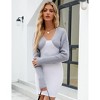 Coolmee Women Shrug Open Front Ribbed Knit Bolero Drop Shoulder Long Sleeve Loose Fit Knitted Crop Cardigan Shrug - 3 of 4