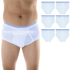 6-Pack Wearever Men's Classic Reusable Incontinence Briefs - 1 of 4