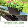 Aoodor 19.6'' Balcony Rattan Pattern Railing Planter Box with Drainage Holes and Adjustable Brackets for Outdoor Garden Patio,Deck,Fence, Set of 4 - 4 of 4