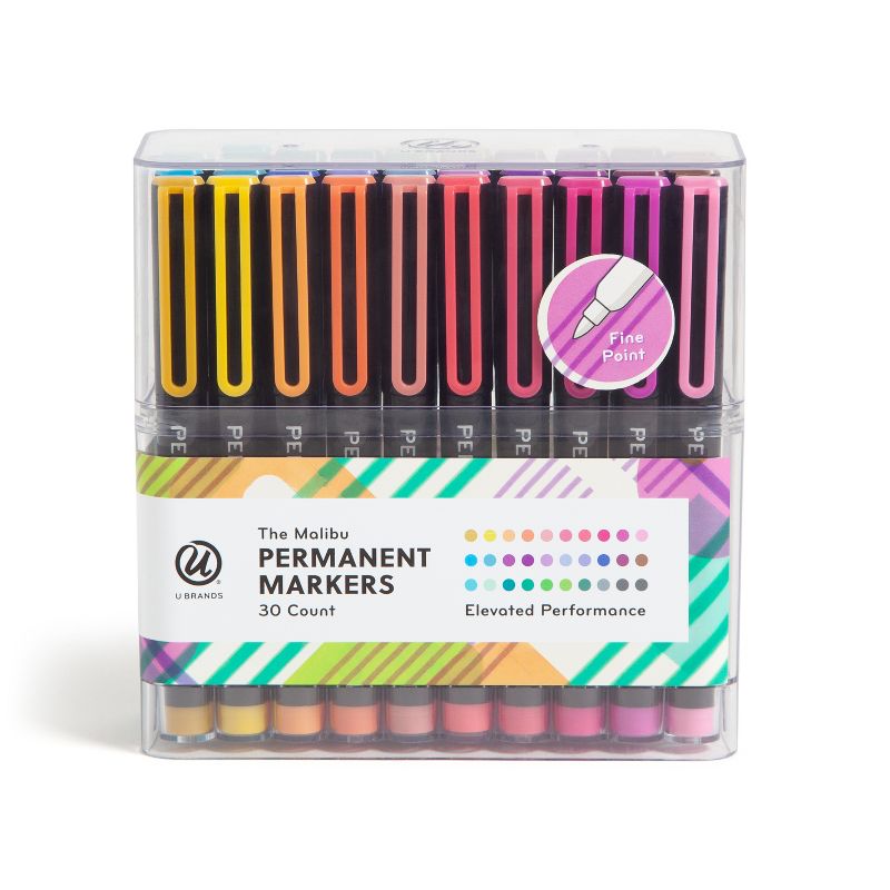 U Brands 30pk Permanent Markers Multicolored, 4 of 14