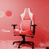 Dsvimoy Task and Office Gaming Chair Ergonomic Design for Comfortable Gaming Sessions, Pink and White, 31"*27"*14" - 2 of 4