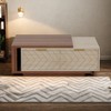 Lirago 42" Extendable Coffee Table Modern Walnut Oak Veneer with 2 Storage Drawers Dual-Tone Design for Living Room - 3 of 4