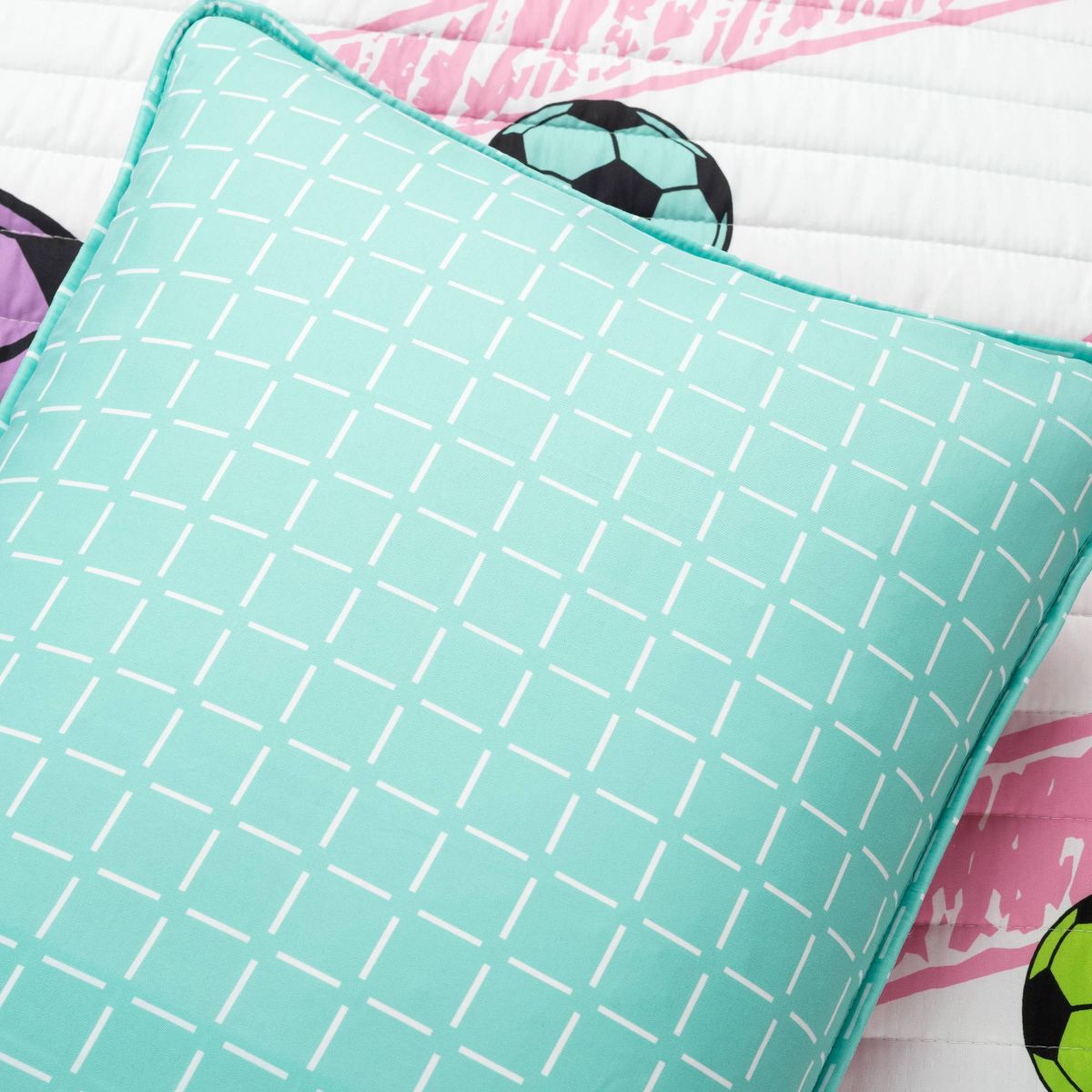 Kids' Girls Soccer Kick Reversible Oversized Quilt Set Purple - Lush Décor - thumbnail 10