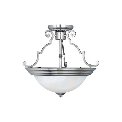 Maxim Lighting Essentials - 584x 2 - Light Semi-Flush Mount in  Satin Nickel