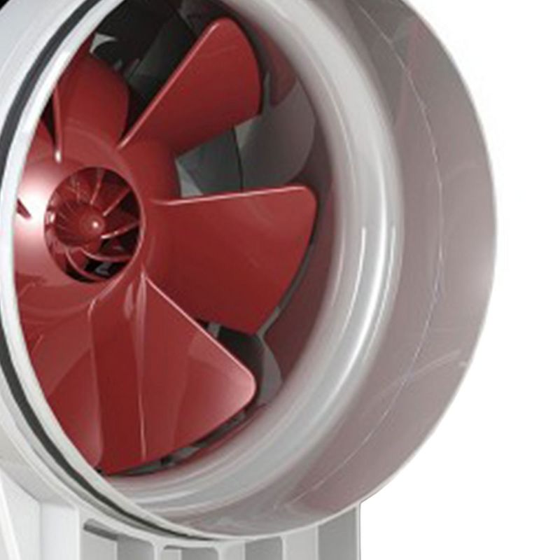 Vortex VTX600S Powerfan Energy-Efficient Quiet S-Line Inline Ventilation Fan, 120 Volts, 347 Cubic Feet Per Minute, Black/Red, 2 of 4