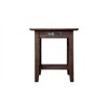 AFI Nantucket 20" Square Solid Wood End Table with Charger in Burnt Amber - 4 of 4