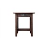 AFI Nantucket 20" Square Solid Wood End Table with Charger in Burnt Amber - image 4 of 4