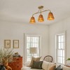 Parrot Uncle 30" 3-Light Gold Farmhouse Chandelier Semi-Flush Mount Ceiling Light - 2 of 4