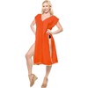 HAPPY BAY Women's Vacation Beachwear Long Bathing Suit Summer Short Front Tie Swimsuit Cover Ups X-Large-XX-Large Orange Solid - 3 of 4