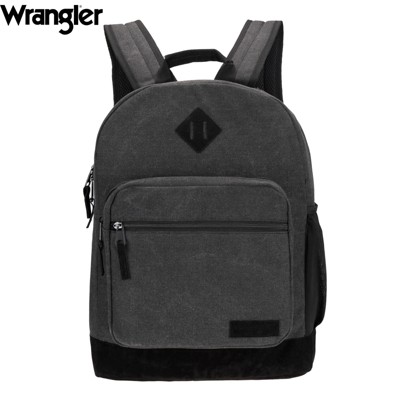 Wrangler Yellowstone 18.5" Backpack for Womens Mens Kids, Classic Logo Water Resistant Casual Daypack for Travel with Padded Laptop Notebook Sleeve