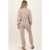 Pinkblush Light Mocha Fleece Long Sleeve Maternity Pullover & Jogger Set - 3 of 3