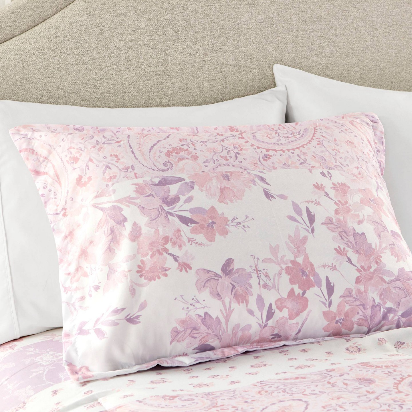 Комплект с одеялом Intelligent Design Full/Queen Colette Floral Paisley Comforter Set Pink: Hypoallergenic Microfiber Bedding for Teens, цвет: С принтом — фото 4