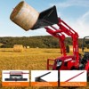 TROPOW Heavy-Duty Bale Spear Attachment (4000LB Capacity),Red/Black Quick-Attach Fork with 2x17.5" Stabilizers for Bobcat &Skid Steer Loaders - 4 of 4