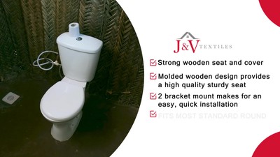 Burgundy Round Wooden Toilet Seat with Beveled Edge