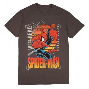 Adult Spider-Man Outrun Sunset T-Shirt - Small - 1 of 3