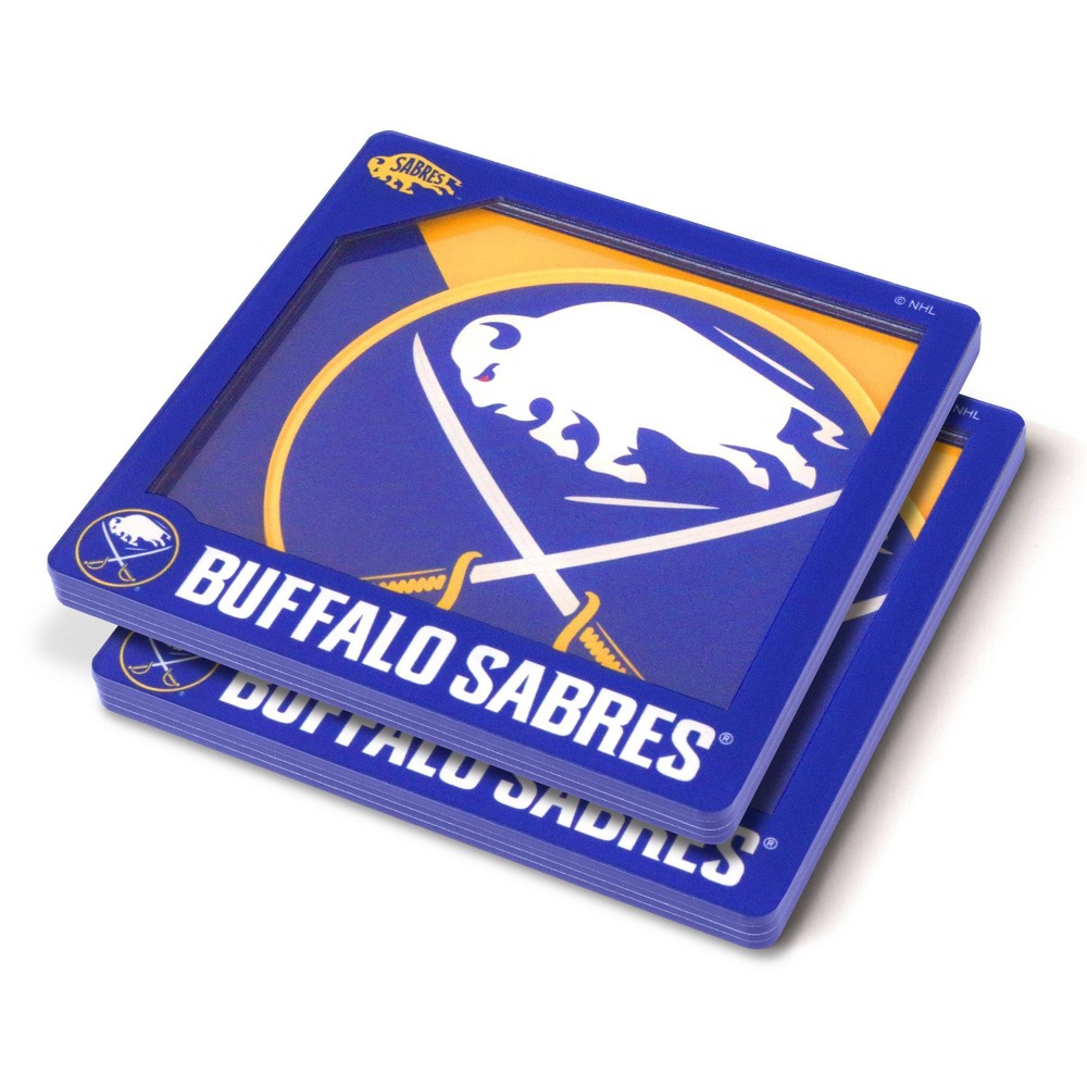 Photos - Glass NHL Buffalo Sabres 3D Logo Series Coasters