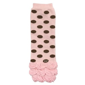 Wrapables Ruched and Dots Baby & Toddler Leg Warmers, Pink Ruched and Dots - 1 of 3