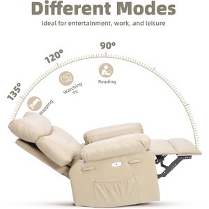 COZONY 22" Oversized Recliner Chair for Adults, PU Leather Manual Recliner with Thick Padding, Wide Seat & Arm Support for Living Room or Bedroom - 1 of 4
