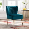 WestinTrends Phoebe Upholstered Tufted Velvet Accent Chair With Metal Leg - 2 of 4