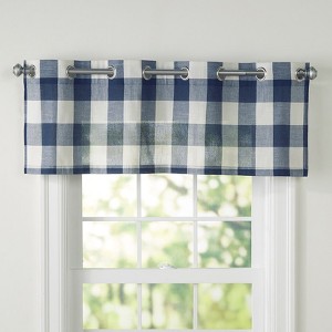 The Lakeside Collection Buffalo Check Curtain Collection - Navy Valance - 1 of 3