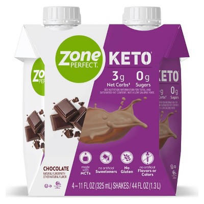 Zone Perfect Keto Ready To Drink Shake - Chocolate - 4pk/44 fl oz