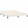 vidaXL Stylish White California King Size Bed Frame with Headboard and Faux Leather Finish - 4 of 4