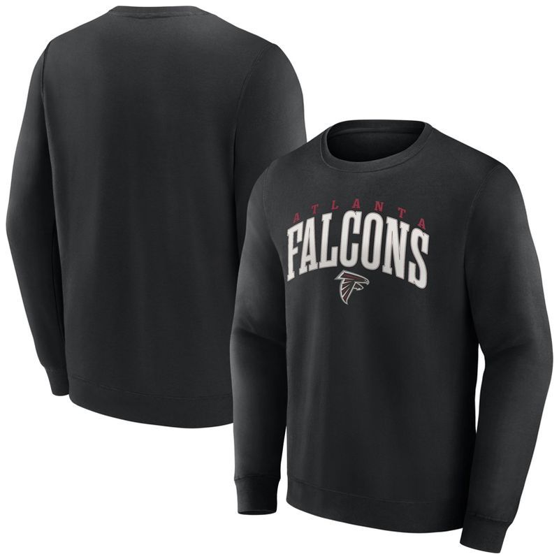 NFL Atlanta Falcons Men&#39;s Varsity Letter Long Sleeve Crew Fleece Sweatshirt, 1 of 4