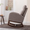 Modern Glider Rocking Chair with Wooden Legs and Side Pocket, High-Back Recliner Armchair for Nursery, Living Room, Bedroom - 3 of 4