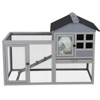 AZL1 Life Concept Pet Crates and Houses 2-Tier Wood Rabbit Hutch, Animal House with Removable Tray, Ramp, Openable Roof, Grey, 48.11"*24.21"*35.23" - 2 of 4