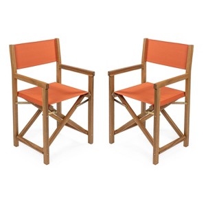 Cukor Classic Vintage Outdoor Acacia Wood Folding Director Chair with Canvas Seat- JONATHAN Y - 1 of 4