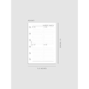 2026 Dated Vertical Weekly Planner Inserts | Monday Start | Cloth & Paper - 1 of 4