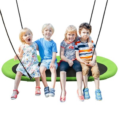Infans 60" Saucer Tree Swing Surf Outdoor Adjustable Kids Giant Oval Platform Green
