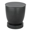 HomeRoots 20" Black Iron Round Pedestal End Table - 4 of 4