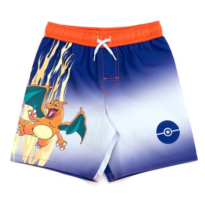 Pokemon Charizard Little Boys UPF 50+ Rash Guard and Swim Trunks Outfit Set Navy / Orange Charizard 7-8 — фото 5
