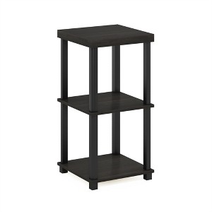 Furinno Turn-N-Tube Classic 3-Tier End Table, Side Table, Espresso/Black - 1 of 1