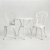 3-Piece Vintage Carved Patio Seating Set,Aluminium Patio Accent Chair Set Of 2,Round Table,Armless Chair With Petal-shaped Back-Maison Boucle - 2 of 4